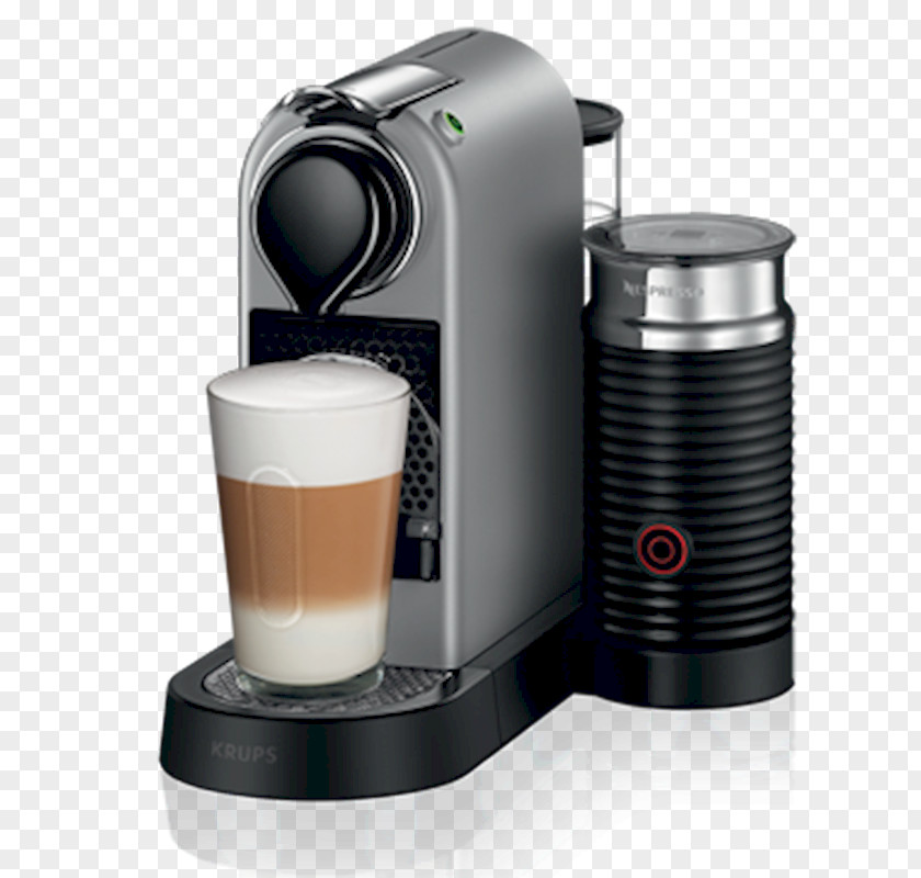 Coffee Krups Nespresso CitiZ & Milk XN760 Coffeemaker De'Longhi Citiz EN 267 PNG