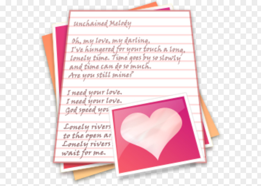 Unchained Melody Paper Love Letter Valentine's Day PNG