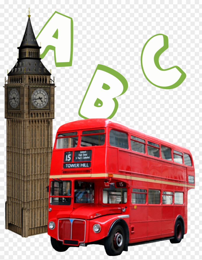 Bus Double-decker English Autobus De Londres Tour Service PNG