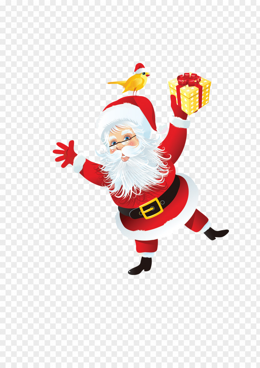 Cute Santa Claus Christmas Ornament Gift Tree Illustration PNG