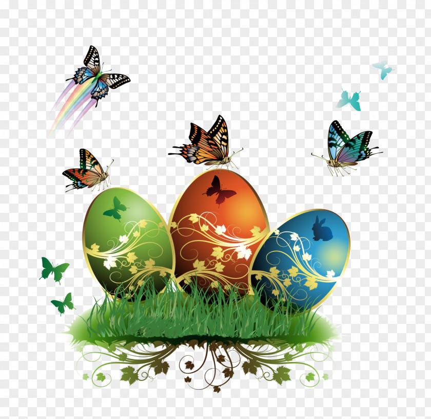 Vector Grass Eggs Easter Bunny Egg Clip Art PNG