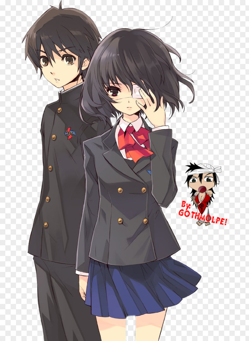 Another Koichi Sakakibara Mei Misaki Fujioka PNG , Anime clipart PNG