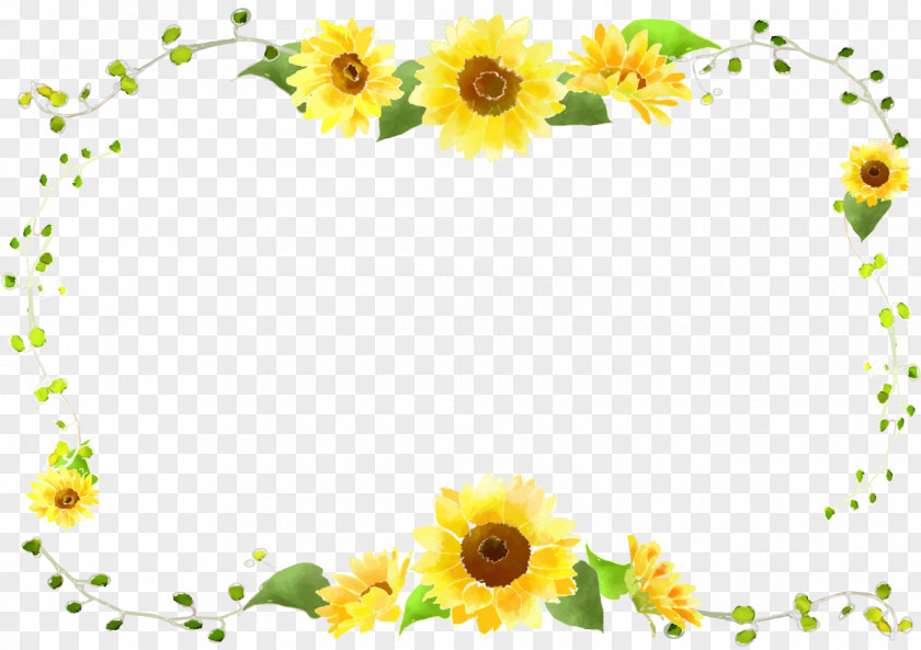 Sunflower Border Curve Decorative Foliage Common PNG