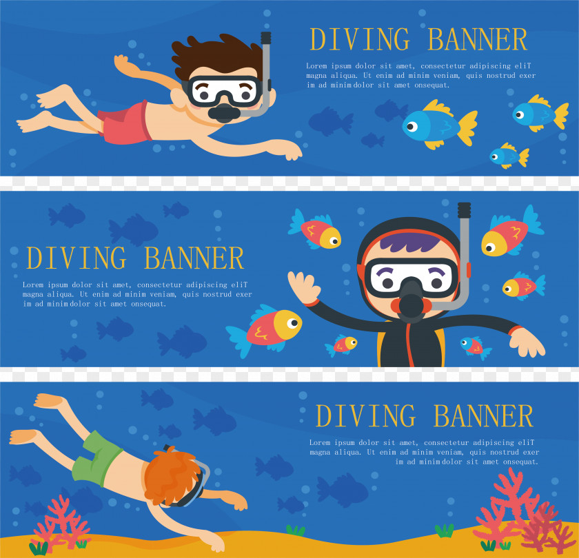 Swimming Poster Design Underwater Diving Scuba PNG