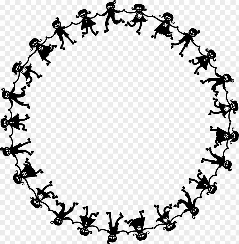 Circle Frame Holding Hands Child Dance Clip Art PNG