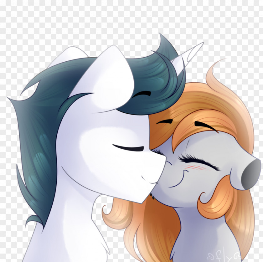 Cute Kissing Pony Digital Art Princess Luna PNG