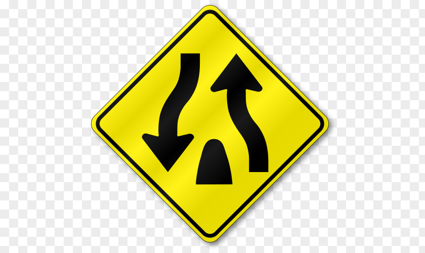 Divided Traffic Sign Highway Road Warning Driver's Manual PNG