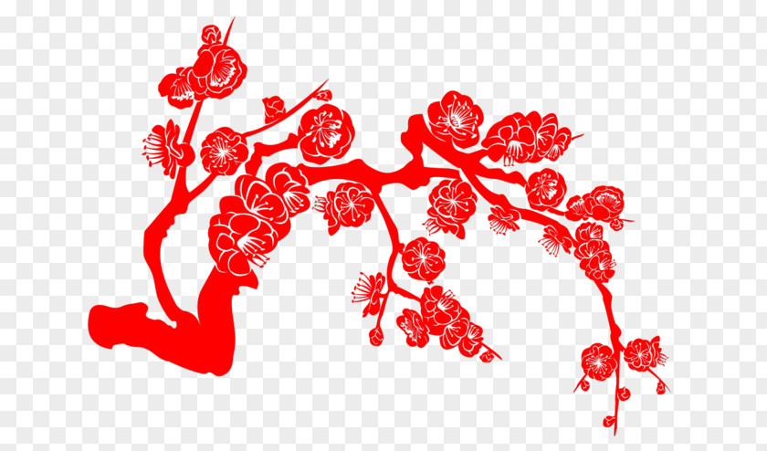 Red Plum Tree Purple Silhouette Clip Art PNG