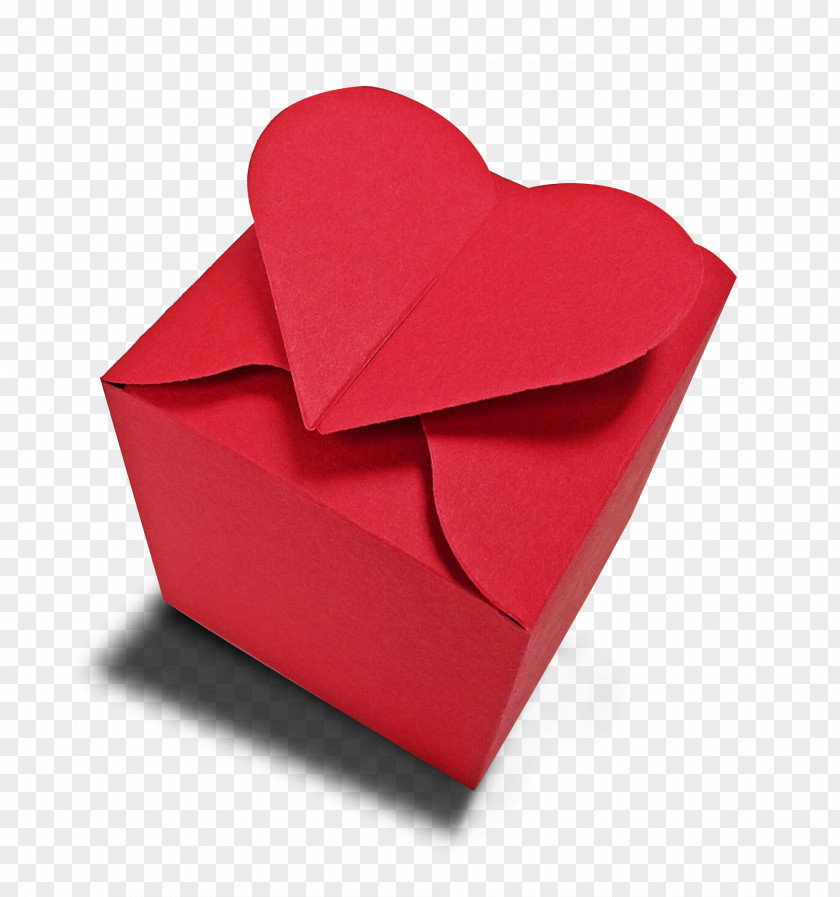 Heart Box Paper Red Valentines Day Love PNG