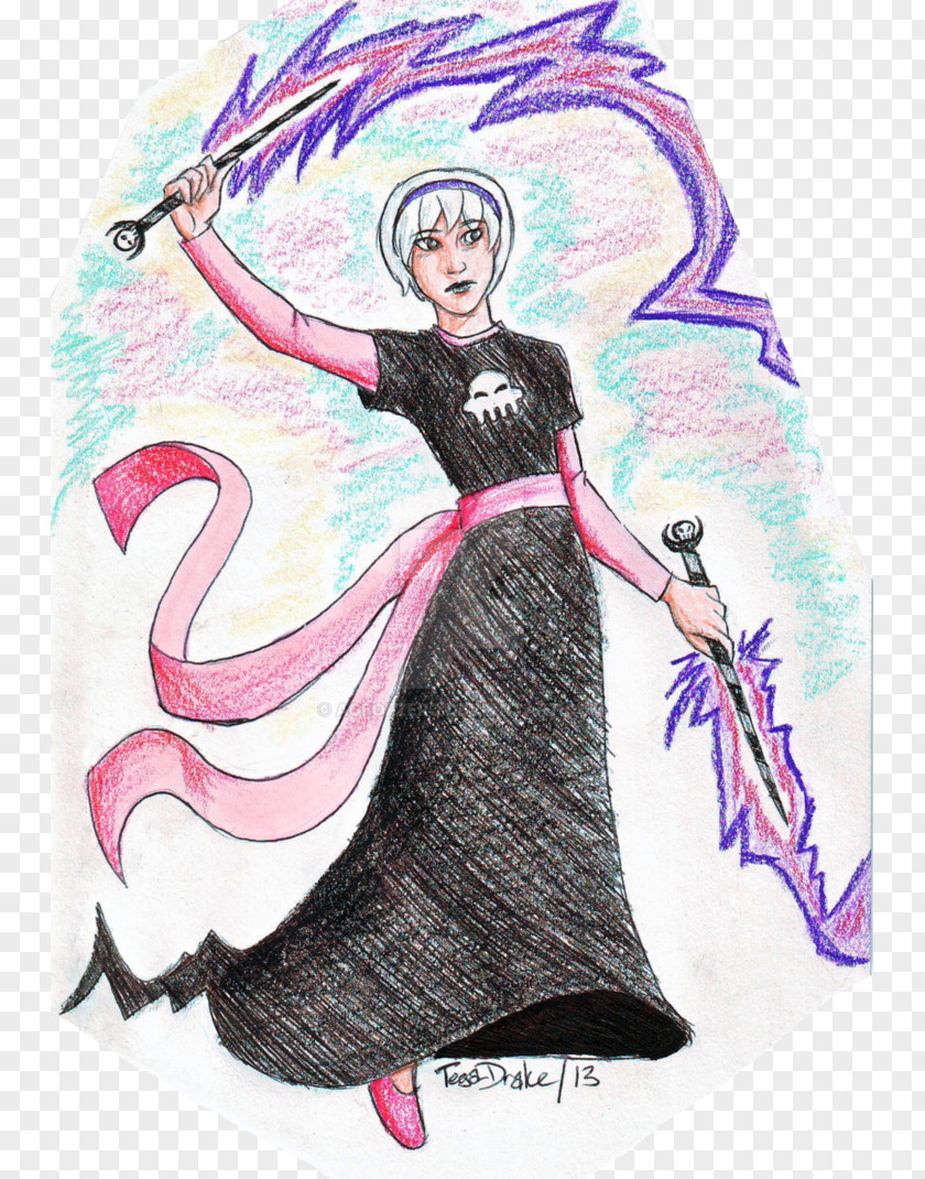Seer Costume Design Drawing Pink M PNG