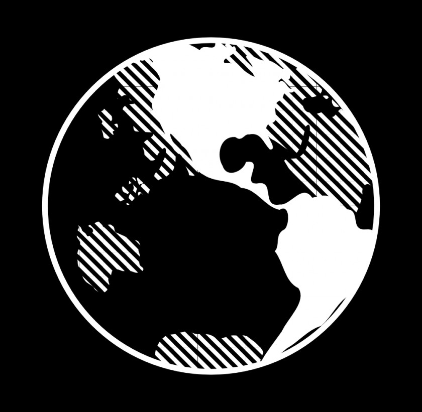 Earth Black And White Globe Clip Art PNG