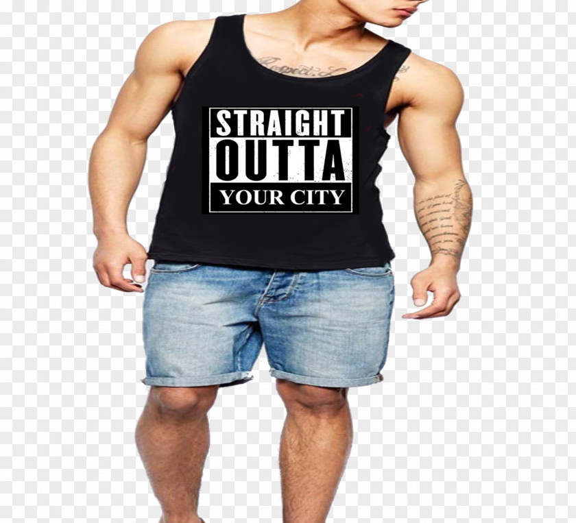 Straight Outta Compton T-shirt Shoulder Sleeveless Shirt Outerwear PNG
