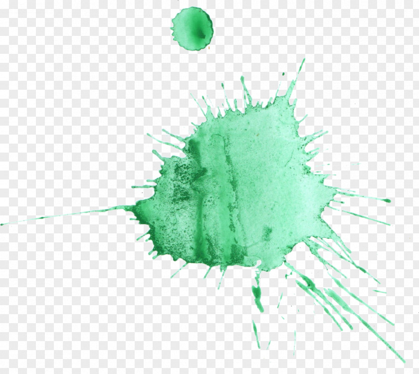 Watercolor Splash Transparent Painting Green PNG