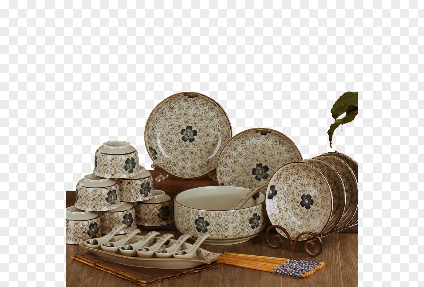 Household Utensils Rice Bowl Jingdezhen Tableware Plate Porcelain PNG
