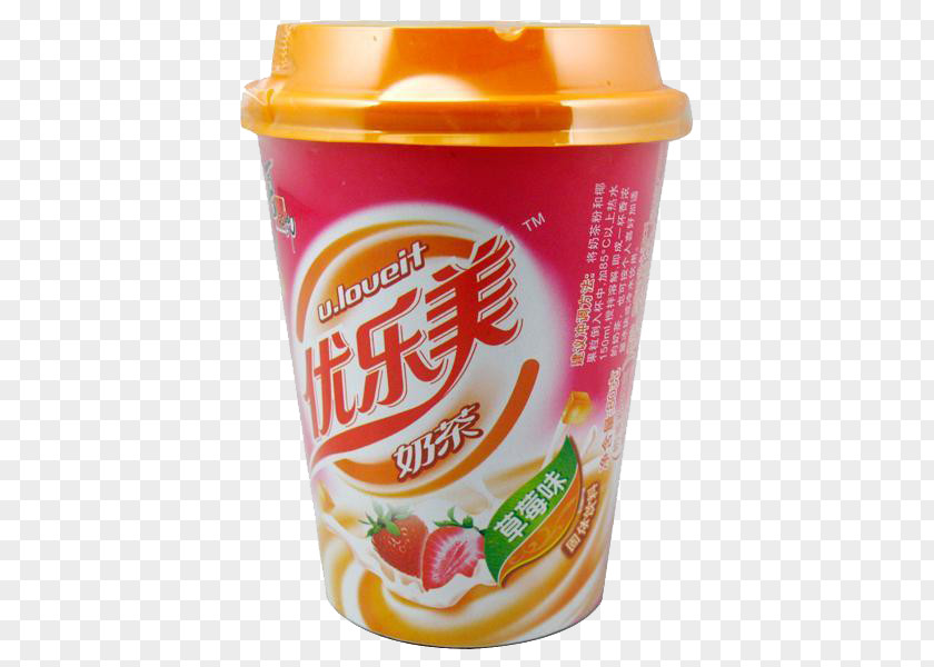 Strawberry Youle Mei Tea Bubble Nata De Coco Milk Instant Coffee PNG