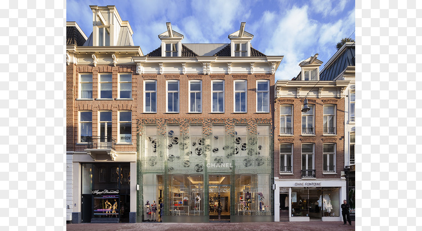 Glass Building CHANEL Amsterdam Store Crystal Houses P.C. Hooftstraat PNG