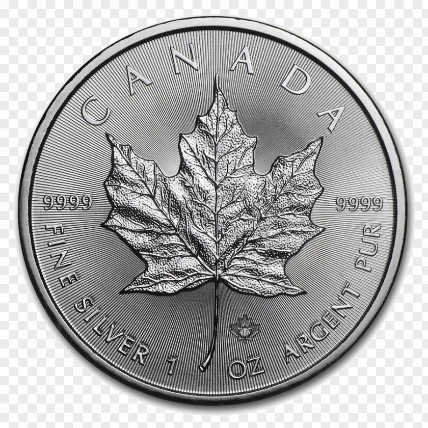 Silver Coin Canadian Maple Leaf Bullion Gold American Eagle PNG