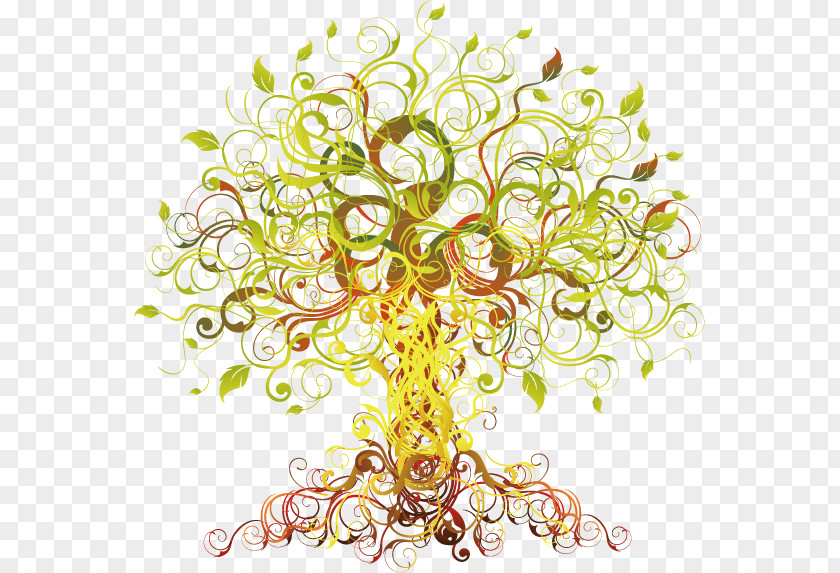 Creative Colorful Tree Image Technology Autumn Illustration PNG