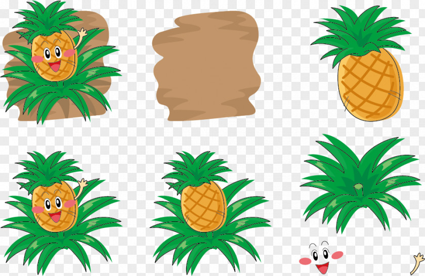 Pineapple Expression Vector Greeting Q-version Illustration PNG