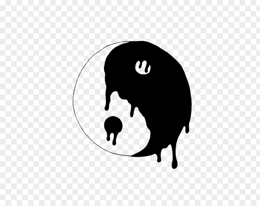Slow Black Yin And Yang Sticker White PNG