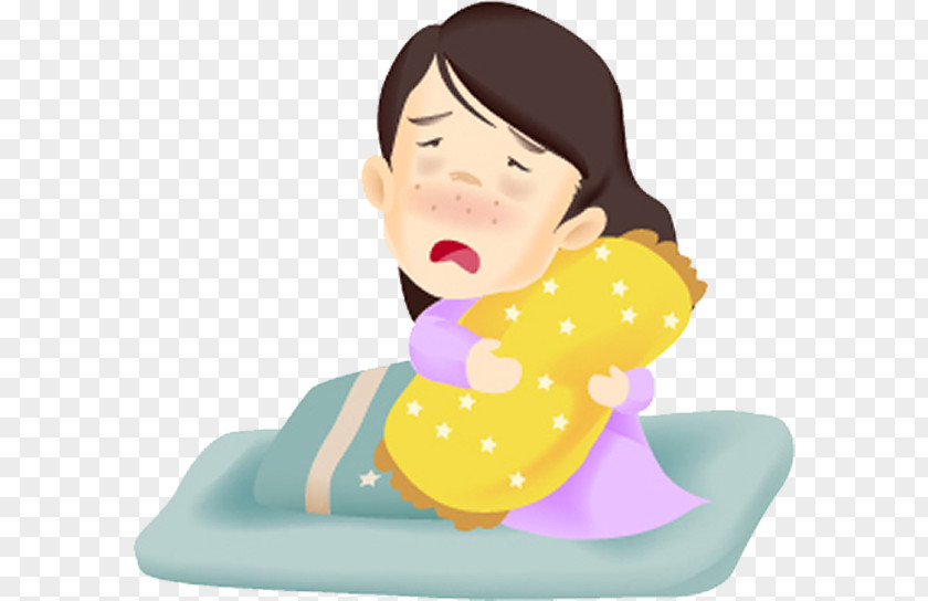 The Baby Is Sick And Has No Spirit Cartoon Illness Illustration PNG