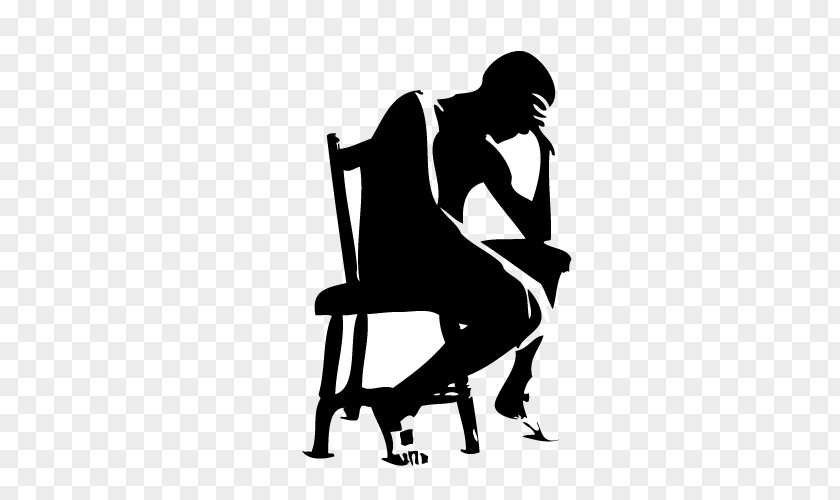 Vector Man Sitting The Thinker Silhouette Thought Clip Art PNG