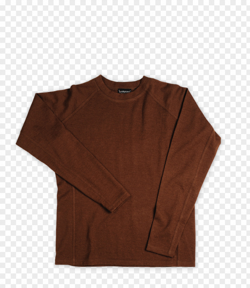 Brown T-shirt Sleeve Outerwear Neck PNG