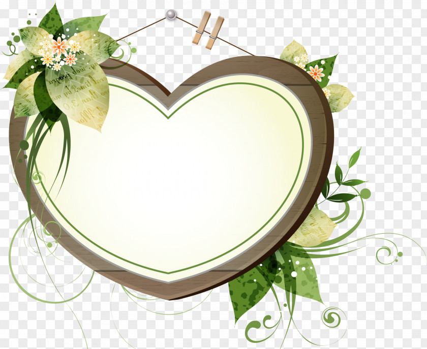 Flower Heart Frame Floral PNG