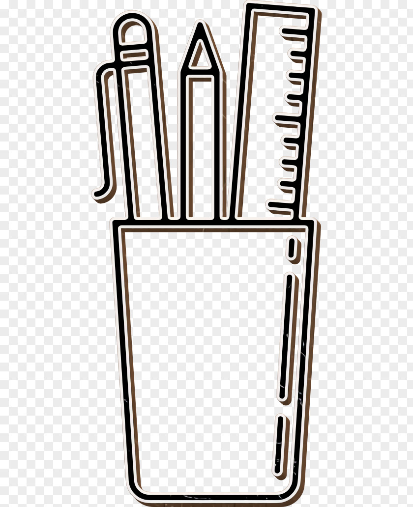 Linear Detailed High School Elements Icon Supplies Pen PNG