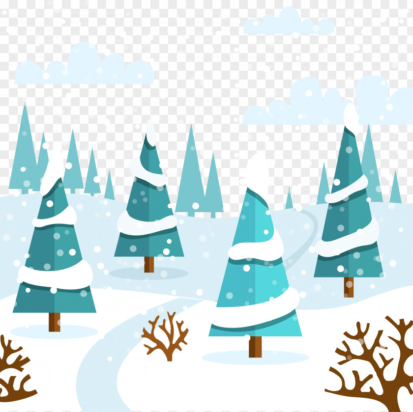 Snowing Forest Snow Winter Euclidean Vector PNG