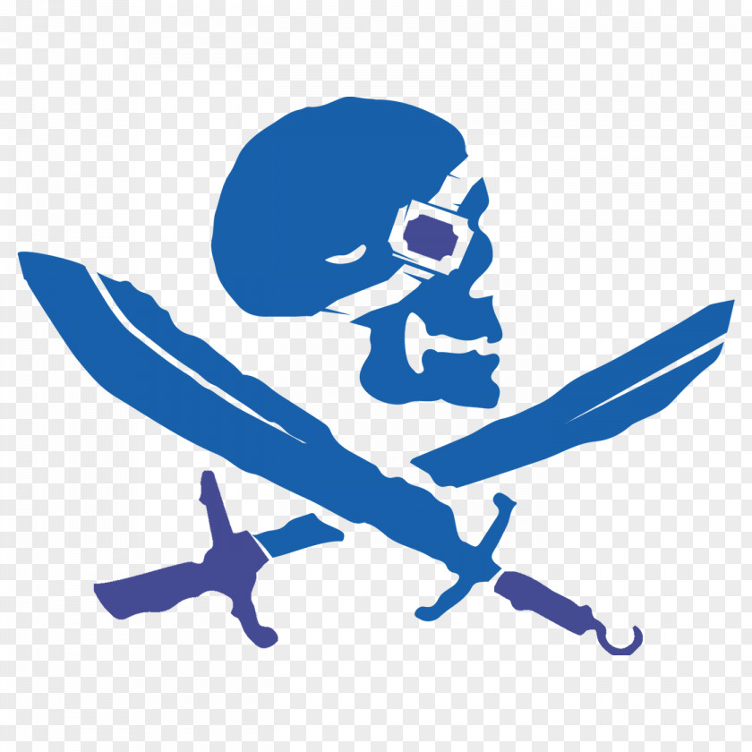 Treacherous Piracy Blue Gauntlet Jolly Roger Clip Art PNG