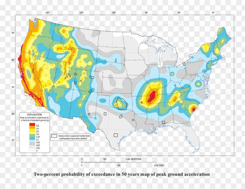 Map New Madrid Seismic Zone Hazard Earthquake United States Geological Survey PNG