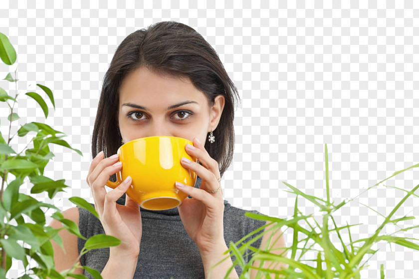 The Woman In A Leaf Tea Therapy Disease Health Herpes Labialis PNG