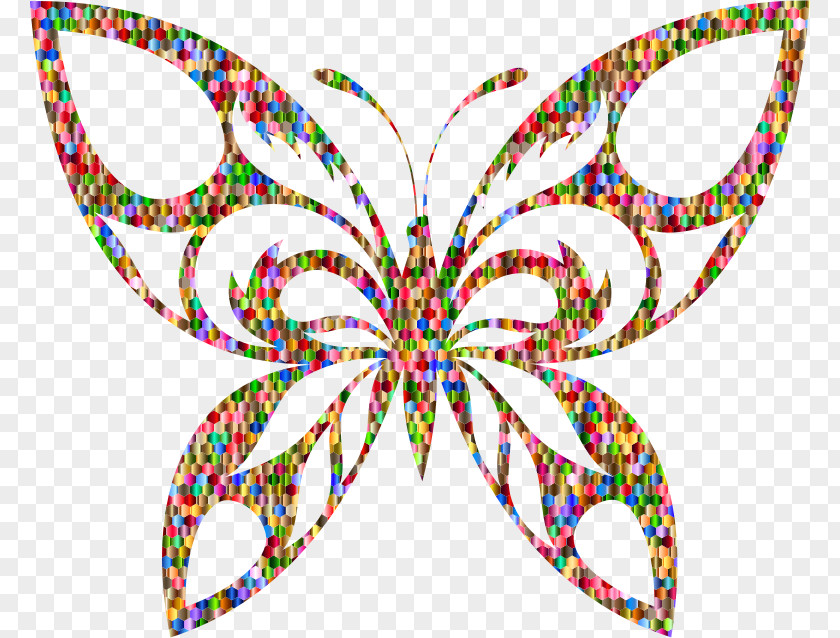Vibrant Butterfly Silhouette Clip Art PNG