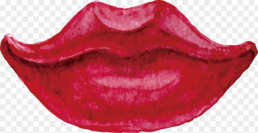 Cartoon Kisses Lip Drawing Watercolor Painting Mouth PNG