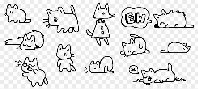 Doodle Lines Art Cat Sketch PNG