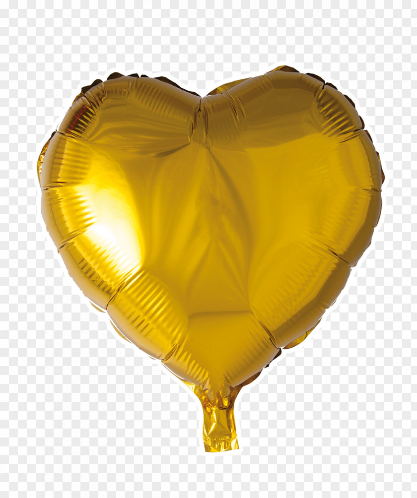Gold Toy Balloon Heart Foil PNG