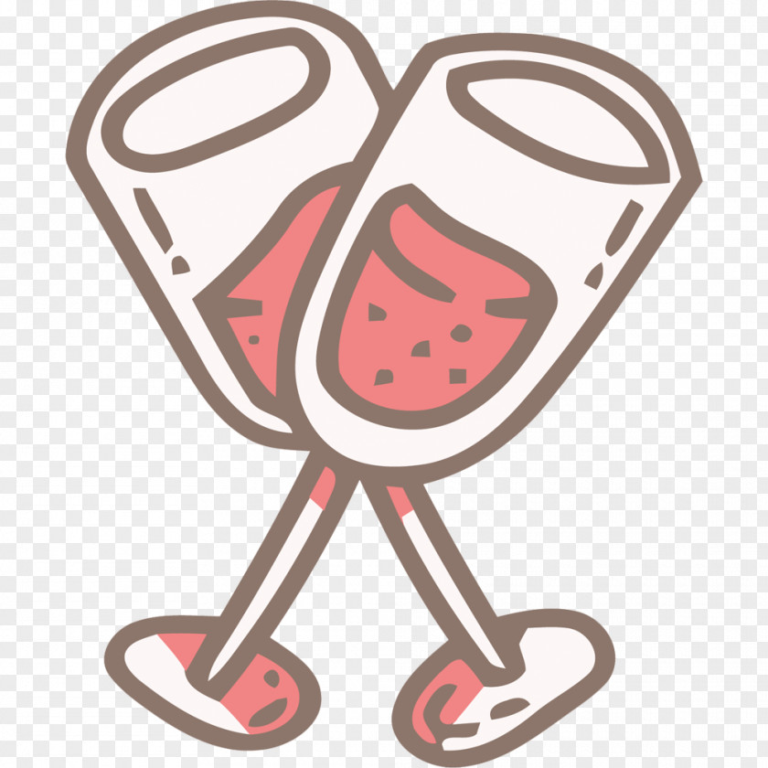 Vector Creative Hand-painted Cheers Cocktail Valentines Day Doodle PNG