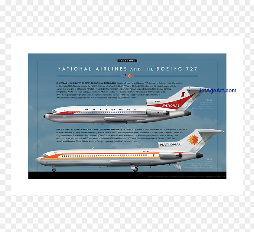 Airplane Narrow-body Aircraft Boeing 727 Airline Livery PNG