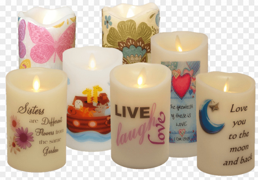Decorative Light Source Flameless Candles Decal Label Wax PNG