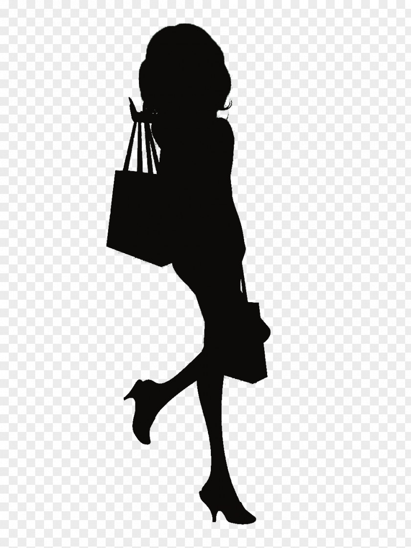 Long Cartoon Woman Black Silhouette And White PNG