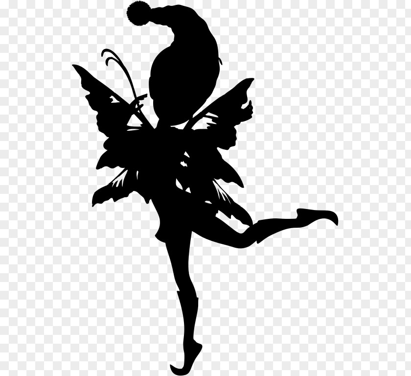 Playful Fairy Silhouette Clip Art PNG