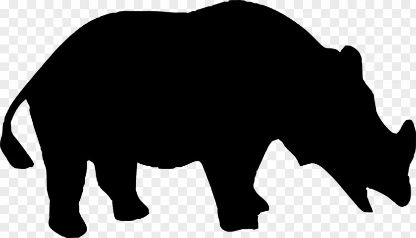 Silhouette Rhinoceros Clip Art PNG