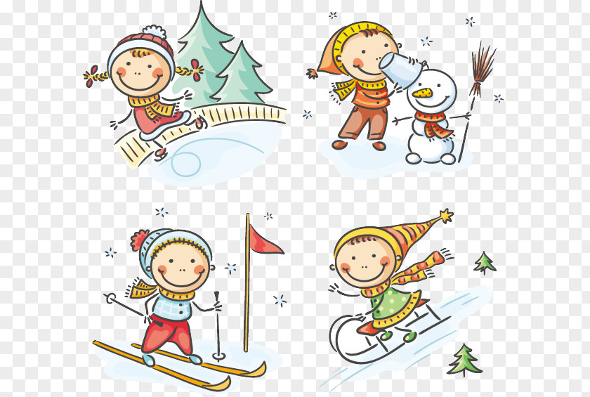 Winter Children Clip Art PNG