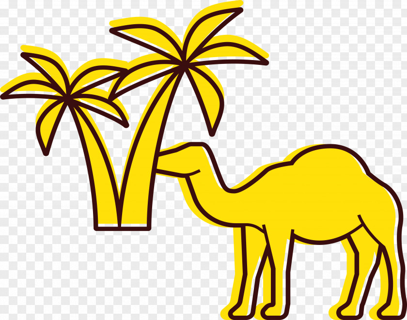 Yellow Desert Camel PNG