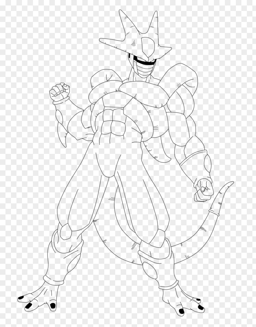 Cell Games Saga Line Art White Cartoon Character Sketch PNG