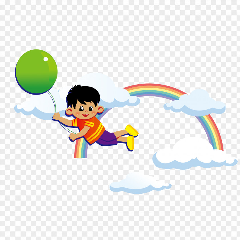 Cute Cartoon Sky Small Boy Vector PNG