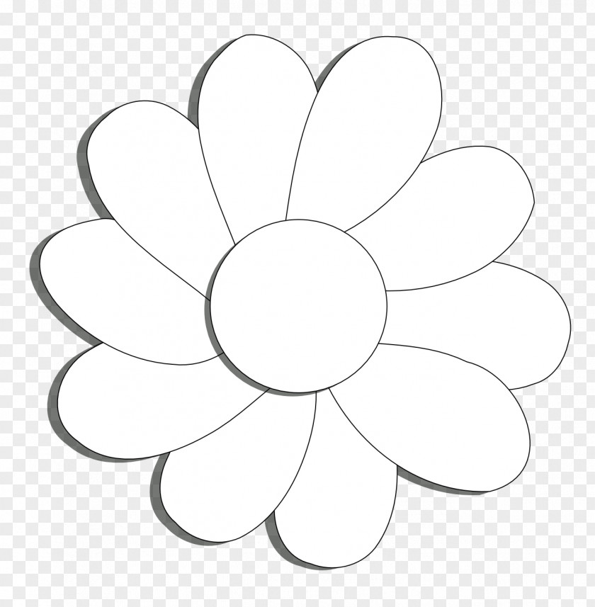 Daisy Flower Outline Coloring Book Clip Art PNG