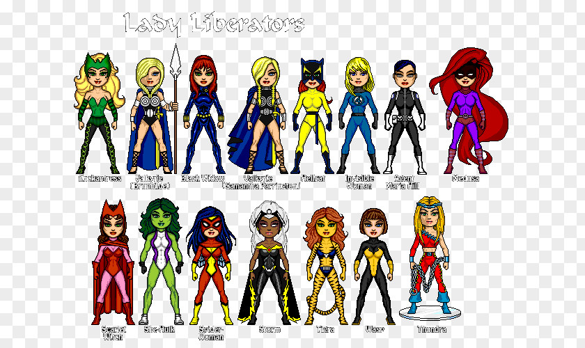 Invisible Woman Storm Valkyrie Black Widow Deadpool She-Hulk PNG