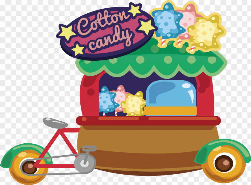 Bike Candy Cotton Cane Illustration PNG